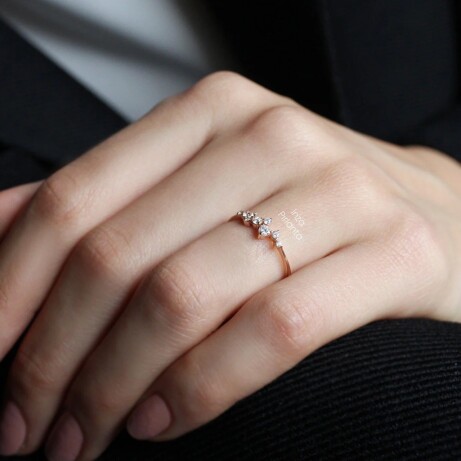 0.20 Karat Vintage Asimetrik Pırlanta Yüzük - (1)