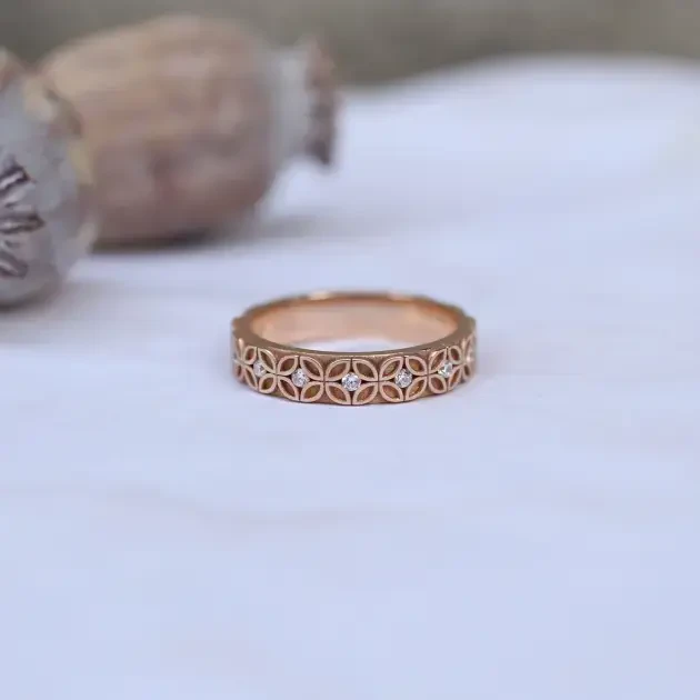 0.20 CT Vintage Pırlantalı Tasarım Alyans - 