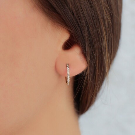 0.22 CT Pırlanta Halka Küpe - 