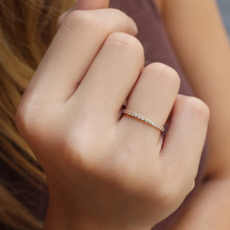 0.24 Karat Yarımtur Pırlanta Yüzük - 