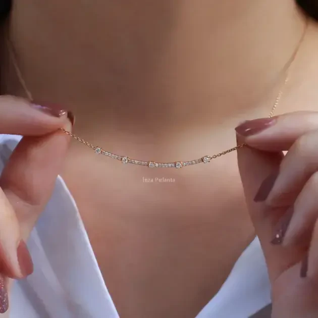 0.25 Karat Özel Tasarım Pırlanta Kolye - 2