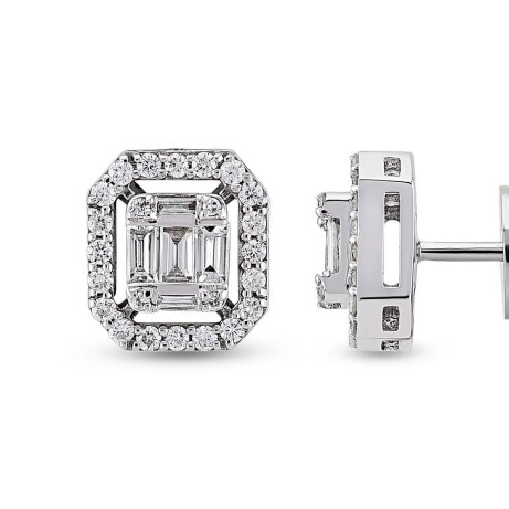 0.25 Karat Pırlanta Baget Küpe - 2