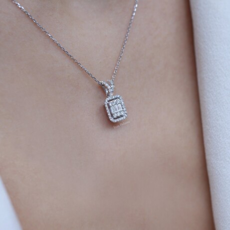 0.30 Karat Pırlanta Baget Kolye - 2