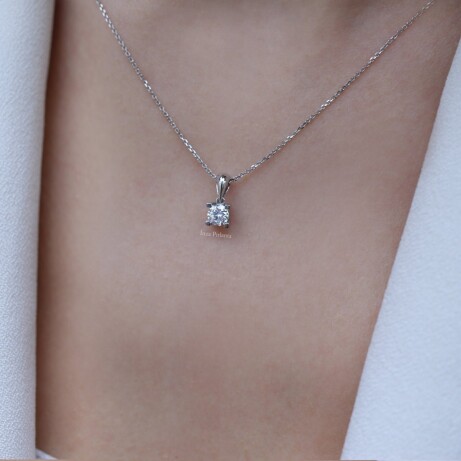 0.30 Karat Pırlanta Tektaş Kolye - 2