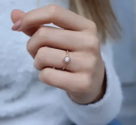 0.30 Karat Sekizgen Başak Pırlanta Yüzük - 2