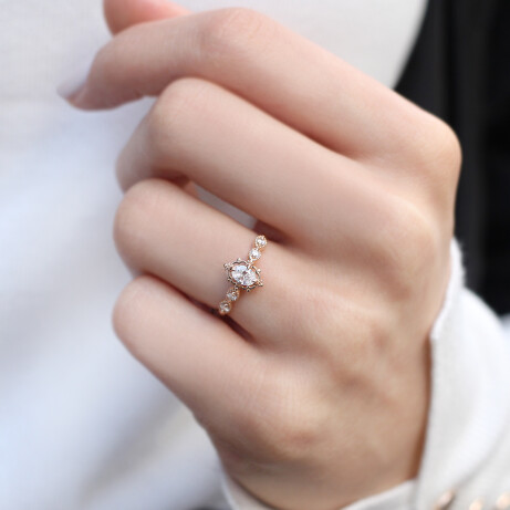 0.30 Karat Vintage Aria Tasarım Pırlanta Yüzük - 2