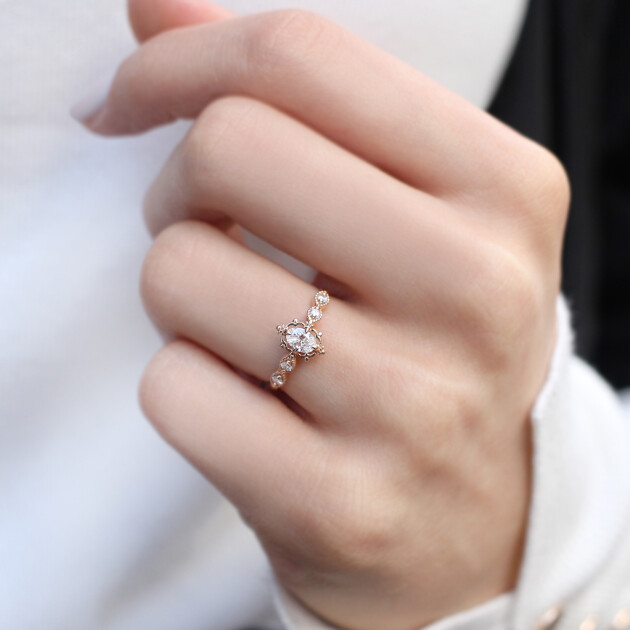 0.30 Karat Vintage Aria Tasarım Pırlanta Yüzük - 2