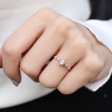 0.30 Karat Vintage Aria Tasarım Pırlanta Yüzük - 3