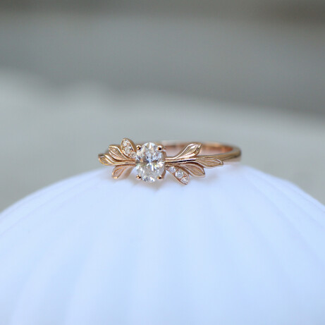 0.32 Karat Vintage Tasarım Pırlanta Dal Tektaş Yüzük - 2