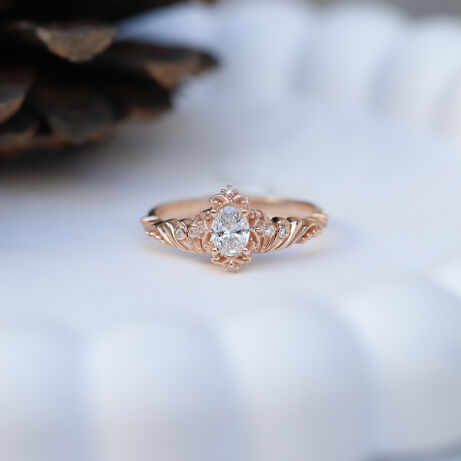 0.33 CT F VS1 GIA Sertifikalı Vintage Emma Pırlanta Yüzük - 