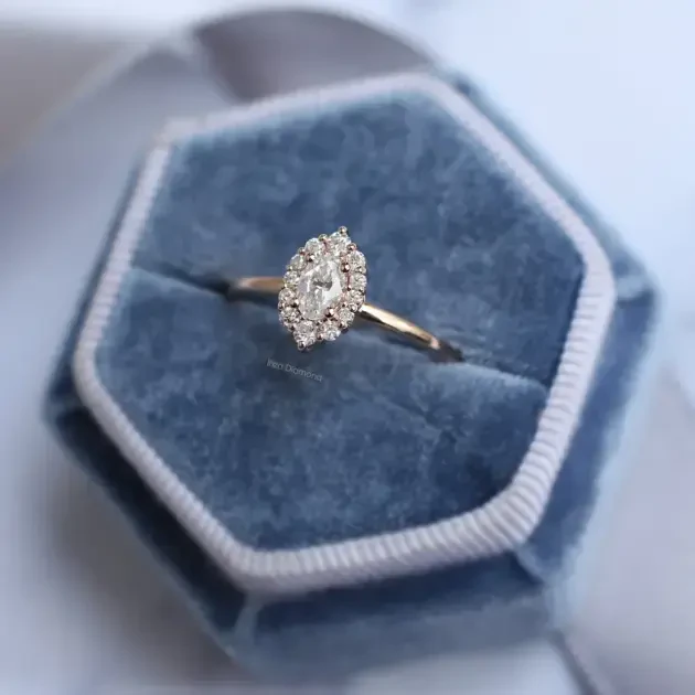 0.35 CT Vintage Oval Lina Tasarım Pırlanta Yüzük - 