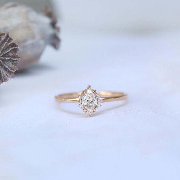 0.35 Karat E VS2 GIA Sertifikalı Vintage Elis Pırlanta Yüzük - 1