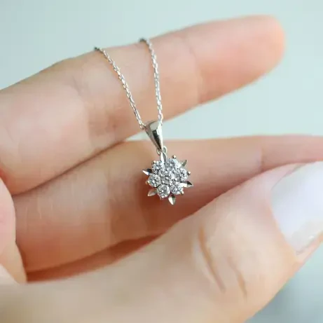 0.35 Karat Özel Tasarım Coronet Pırlanta Kolye - 1