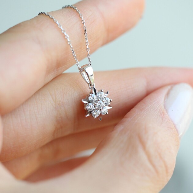 0.35 Karat Özel Tasarım Coronet Pırlanta Kolye - 2