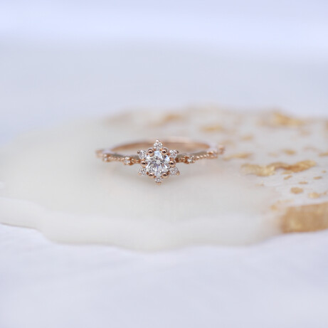 0.35 Karat Vintage Kar Tanesi Pırlanta Yüzük 