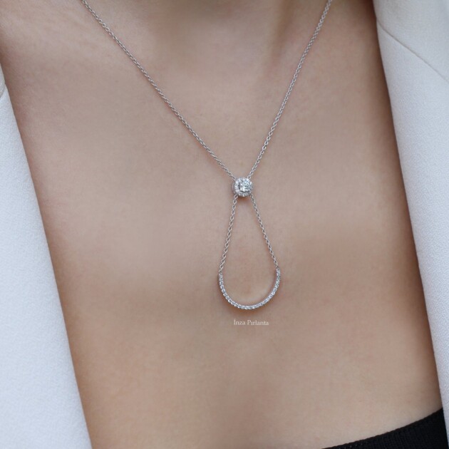 0.37 Karat Özel Tasarım Pırlanta Kolye - 2