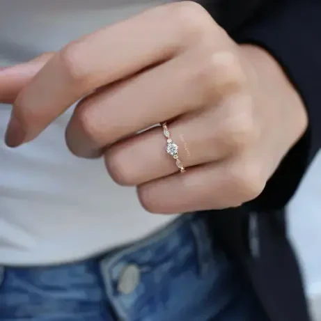 0.37 Karat Vintage Tasarım Pırlanta Tektaş Yüzük - 2