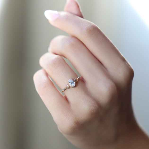 0.40 CT E SI2 GIA Sertifikalı Vintage Sea Pırlanta Yüzük - 2