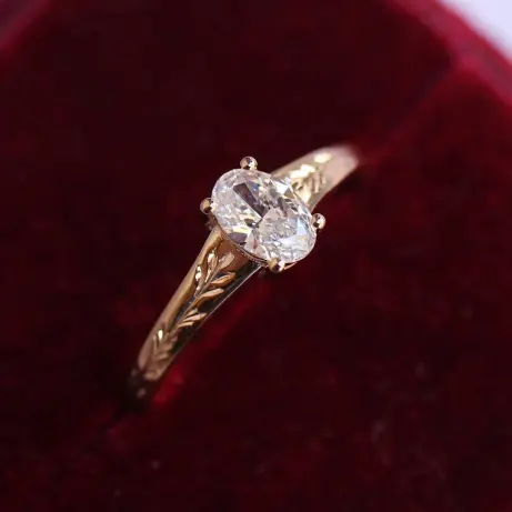 0.40 CT F SI2 GIA Sertifikalı Vintage Kate Tasarım Pırlanta Yüzük - 2