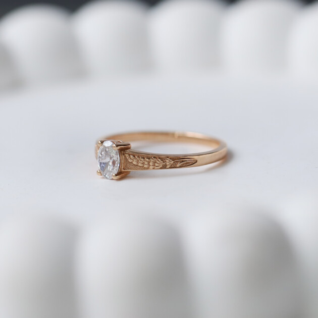 0.40 Karat D VS1 GIA Sertifikalı Vintage Lavender Tasarım Pırlanta Yüzük - 2