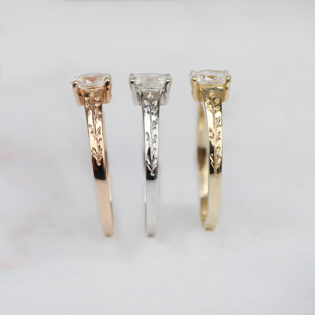 0.40 Karat E VS2 GIA Sertifikalı Vintage Kate Tasarım Pırlanta Yüzük - 5