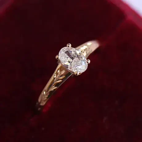 0.40 Karat F SI2 GIA Sertifikalı Vintage Kate Tasarım Pırlanta Yüzük - 2