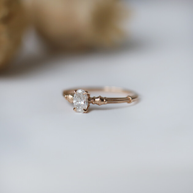 0.40 Karat F VS2 GIA Sertifikalı Vintage Maria Pırlanta Yüzük - 2