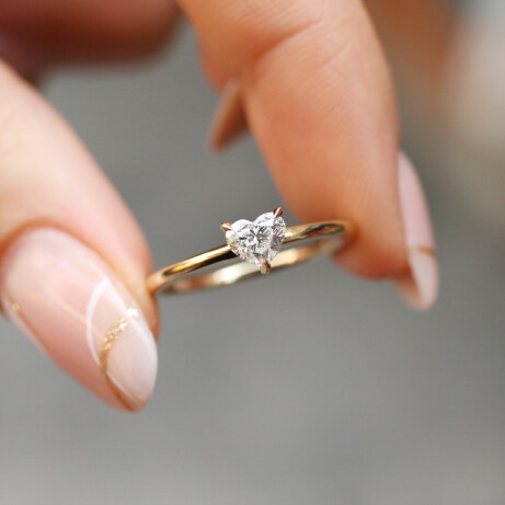 0.40 Karat Özel Tasarım Kalp Pırlanta Yüzük - 1