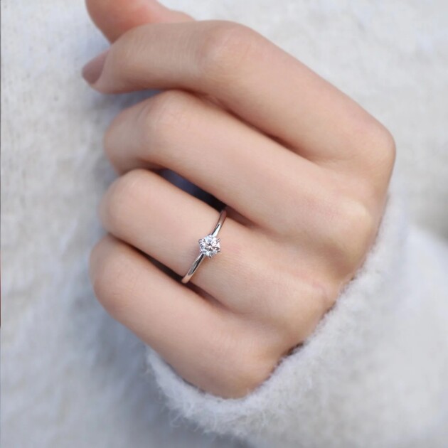 0.40 Karat Pırlanta Tektaş Yüzük - 1