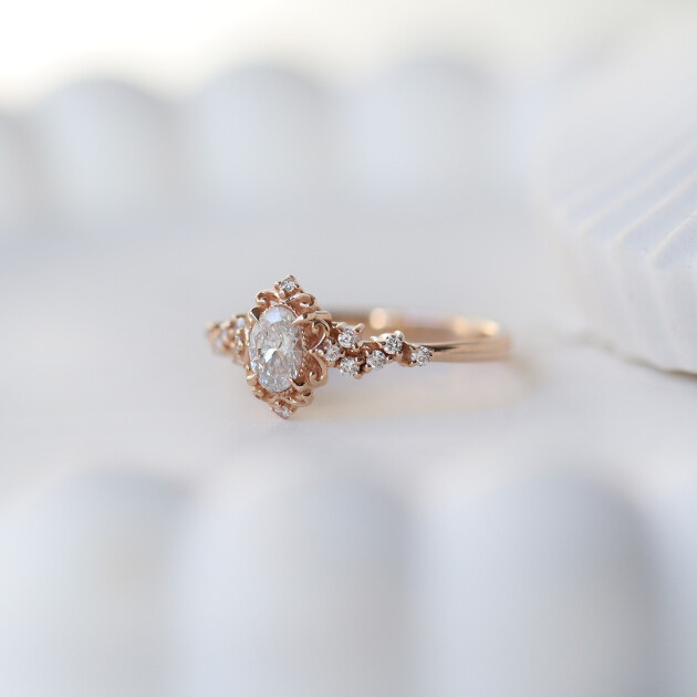 0.40 Karat Vintage Emma Asimetri Pırlanta Yüzük - 2