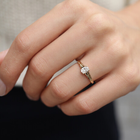 0.40 Karat Vintage Kate Tasarım Pırlanta Yüzük - 2