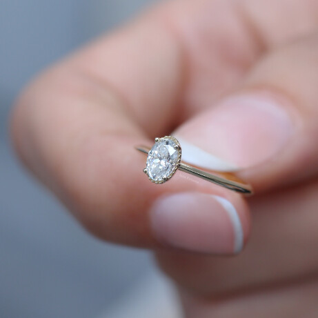 0.40 Karat Vintage Özel Tasarım Oval Pırlanta Yüzük - 2