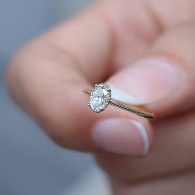 0.40 Karat Vintage Özel Tasarım Oval Pırlanta Yüzük - 2