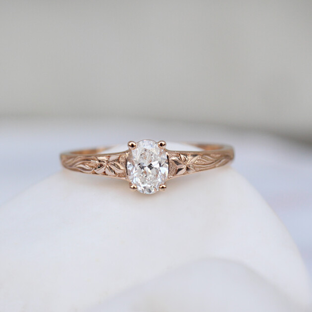 0.40 Karat Vintage Yasmin Tasarım Pırlanta Yüzük - 1