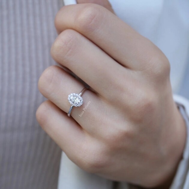 0.40 Karat Oval Pırlanta Yüzük - 2