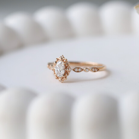 0.42 CT D VS2 GIA Sertifikalı Vintage Emma Pırlanta Yüzük - 2