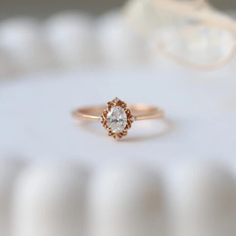 0.42 CT Vintage Emma Tasarım Pırlanta Yüzük - 1