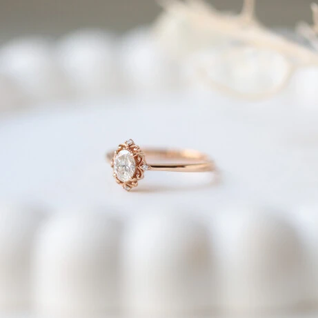 0.42 CT Vintage Emma Tasarım Pırlanta Yüzük - 2
