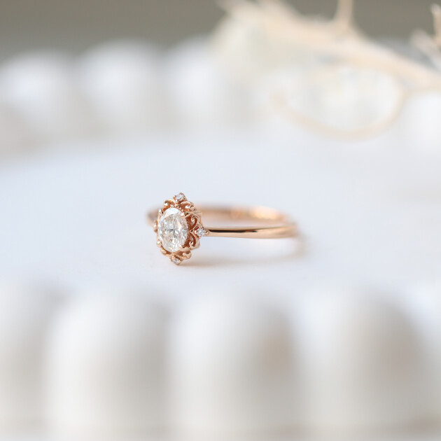 0.42 CT Vintage Emma Tasarım Pırlanta Yüzük - 2