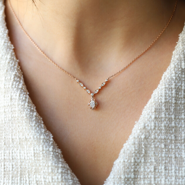 0.45 CT Emma Pırlanta Kolye - 1