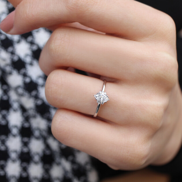 0.45 CT H SI2 HRD Sertifikalı Vintage Elis Tasarım Pırlanta Yüzük - 2