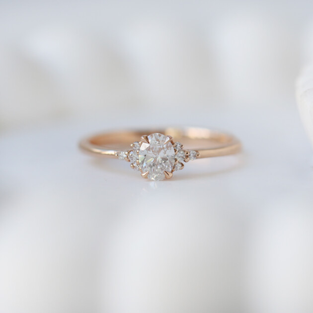 0.45 CT H SI2 HRD Vintage Tasarım Mina Pırlanta Yüzük - 1