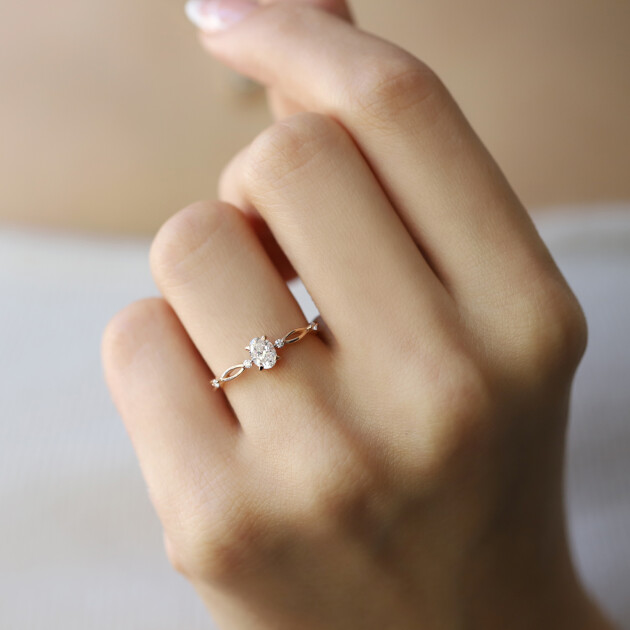 0.45 E VS1 GİA Sertifikalı Vintage Nina Tasarım Pırlanta Yüzük - 2