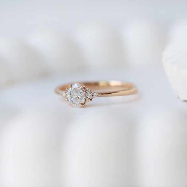 0.45 Karat H SI2 HRD Vintage Tasarım Mina Pırlanta Yüzük - 2