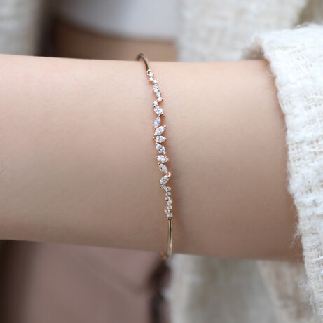 0.45 Karat Markiz Asimetri Pırlanta Bileklik - 