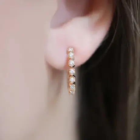 0.45 Karat Tasarım Pırlanta Küpe - 2