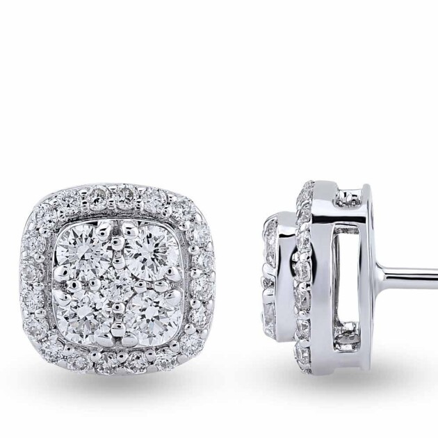 0.45 Karat Tasarım Pırlanta Küpe - 2