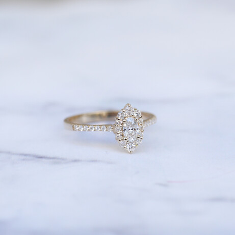 0.45 Karat Vintage Oval Lina Tasarım Pırlanta Yüzük 