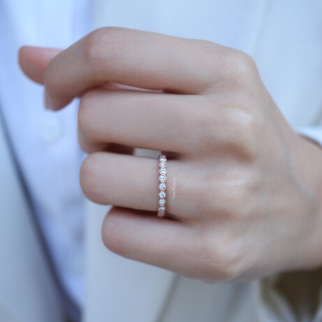 0.45 Karat Vintage Özel Tasarım Yarımtur Pırlanta Yüzük - 