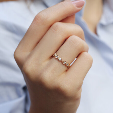 0.45 Karat Vintage Tasarım Tamtur Pırlanta Yüzük - 2